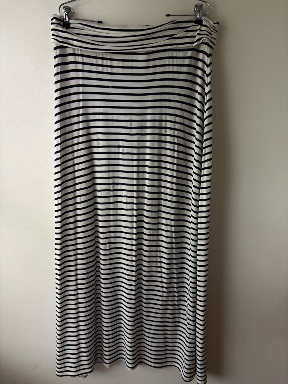 J. CREW Factory Maxi Long Skirt Cream Navy L